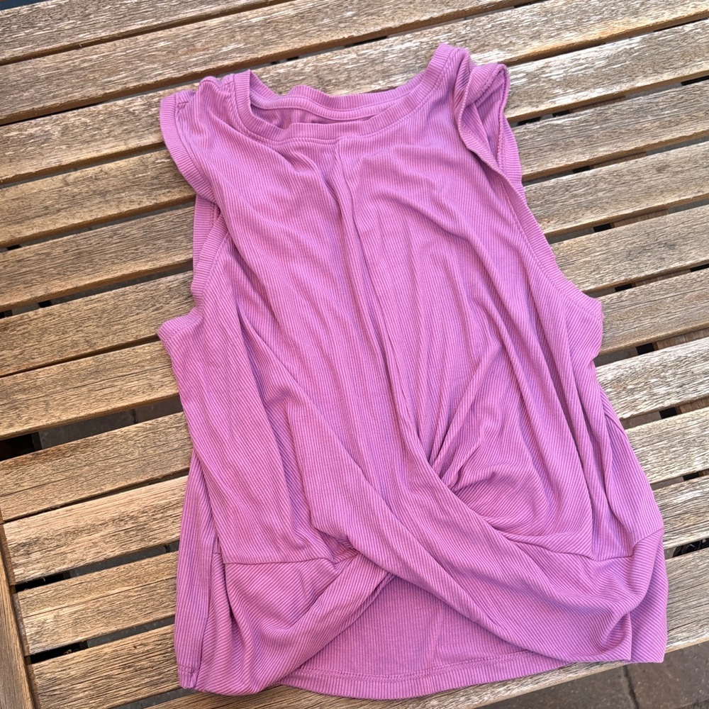 Sleeveless Pink Twist Front Top
